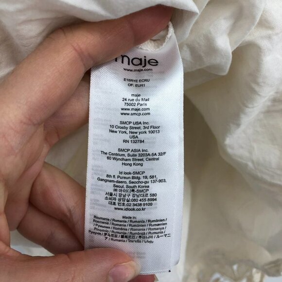 Maje Paris Creme Ecru Rye crochet sleeveless  mini dress lace hem racerback 3 - Picture 9 of 16